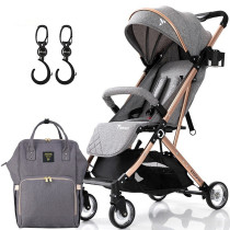 Teknum Explorer Travel Stroller w/t Diaper Bag & Stroller Hooks - Grey For 6-36Months, Unisex (CM_TKSN_EXPSTDPGY)