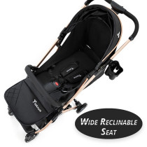 Teknum Explorer Travel Stroller w/t Diaper Bag & Stroller Hooks - Black For 6-36Months, Unisex (CM_TKSN_EXPSTDPBL)