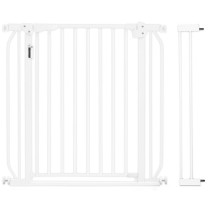 Baby Safe - Metal Safety LED Gate w/t 10cm Extension - White For 6MonthsPlus, Unisex, BS-CM-LMG10WH