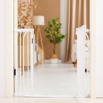 Baby Safe - Metal Safety LED Gate w/t 10cm Extension - White For 6MonthsPlus, Unisex, BS-CM-LMG10WH