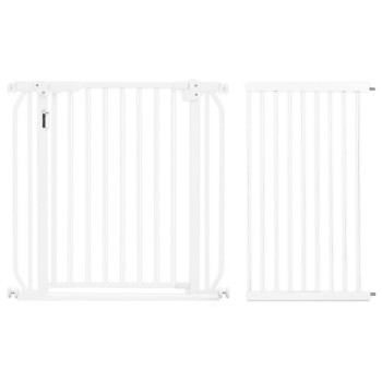 Baby Safe - Metal Safety LED Gate w/t 45cm Extension - White For 6Months+, Unisex (BS_CM_LMG45WH)