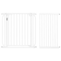 Baby Safe - Metal Safety LED Gate w/t 45cm Extension - White For 6Months+, Unisex (BS_CM_LMG45WH)