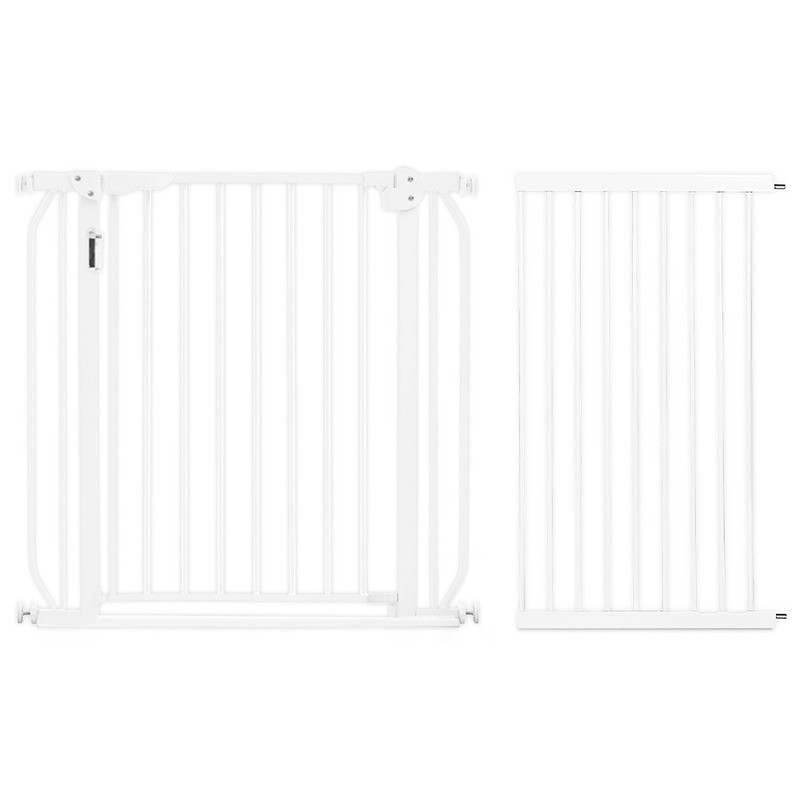 Baby Safe - Metal Safety LED Gate w/t 45cm Extension - White For 6Months+, Unisex (BS_CM_LMG45WH)
