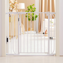 Baby Safe - Metal Safety LED Gate w/t 20cm x 2 Extension - White For 6Months+, Unisex, BS - CM - LMG20WH2