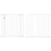 Baby Safe - Metal Safety LED Gate w/t 30 cm + 45 cm Extension - White For 6Months+, Unisex (BS_CM_LMG3045WH)