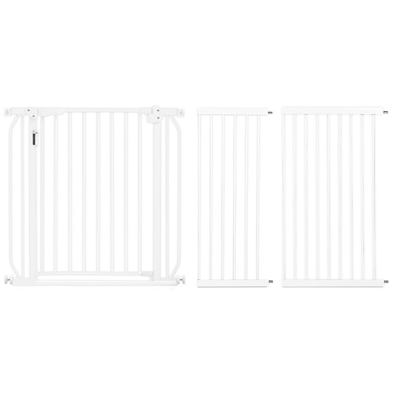 Baby Safe - Metal Safety LED Gate w/t 30 cm + 45 cm Extension - White For 6Months+, Unisex (BS_CM_LMG3045WH)