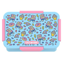 Eazy Kids Lunch Box and Tritan Water Bottle w/ Flip Lid, Gen Z Skater - Blue, 750ml