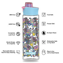 Eazy Kids Lunch Box and Tritan Water Bottle w/ Flip Lid, Gen Z Skater - Blue, 750ml