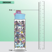 Eazy Kids Lunch Box and Tritan Water Bottle w/ Flip Lid, Gen Z Skater - Blue, 750ml