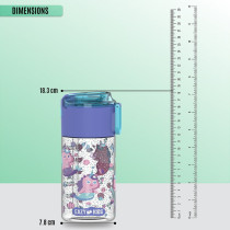 Eazy Kids Lunch Box Set and Tritan Water Bottle w/ Snack Box, Mermaid - Purple, 450ml