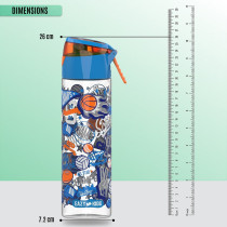 Eazy Kids Lunch Box Set and Tritan Water Bottle w/ Spray, Soccer - Blue, 750ml