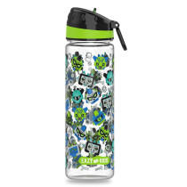 Eazy Kids Lunch Box Set and Tritan Water Bottle w/ Carry handle, Gen Z - Black, 650ml