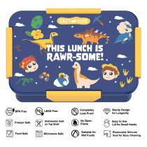 Eazy Kids Lunch Box Set, T-Rex- Blue