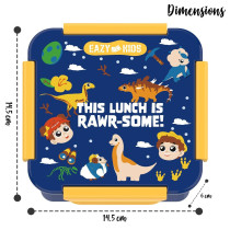 Eazy Kids Lunch Box Set, T-Rex- Blue