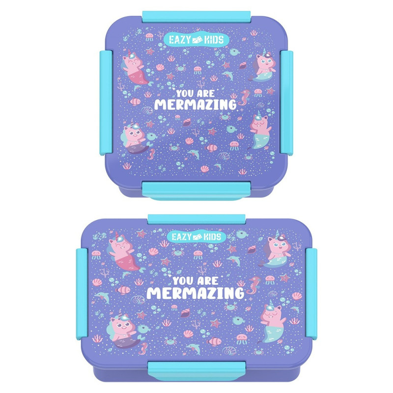 Eazy Kids Lunch Box Set, Mermaid - Purple