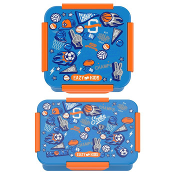 Eazy Kids Lunch Box Set, Soccer - Blue