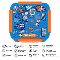 Eazy Kids Lunch Box Set, Soccer - Blue