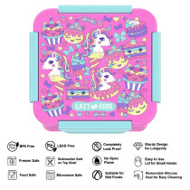 Eazy Kids Lunch Box Set, Unicorn Desert - Pink