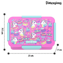 Eazy Kids Lunch Box Set, Unicorn Desert - Pink