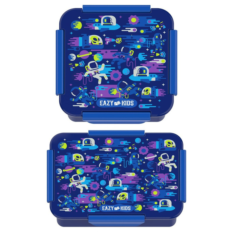 Eazy Kids Lunch Box Set, Astronauts - Blue