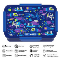 Eazy Kids Lunch Box Set, Astronauts - Blue