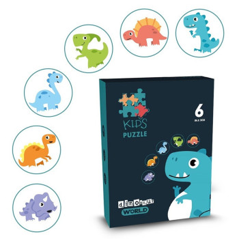Little Story 6-in-1 Matching Puzzle Educational & Fun Game - Dinosaurs For 2Years+, Unisex (LS_PZ_MTDI)