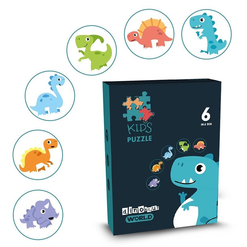 Little Story 6-in-1 Matching Puzzle Educational & Fun Game - Dinosaurs For 2Years+, Unisex (LS_PZ_MTDI)