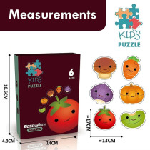 Little Story 6-in-1 Matching Puzzle Educational & Fun Game - Vegetables For 2Years+, Unisex (LS_PZ_MTVE)