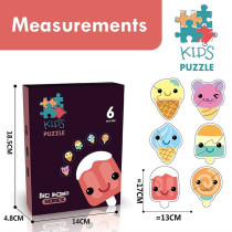 Little Story 6-in-1 Matching Puzzle Educational & Fun Game - Ice Cream For 2Years+, Unisex (LS_PZ_MTIC)
