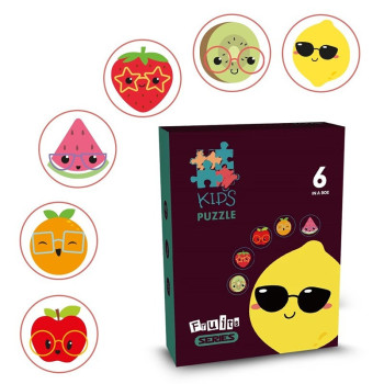 Little Story 6-in-1 Matching Puzzle Educational & Fun Game - Fruits For 2Years+, Unisex (LS_PZ_MTFU)