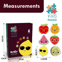 Little Story 6-in-1 Matching Puzzle Educational & Fun Game - Fruits For 2Years+, Unisex (LS_PZ_MTFU)