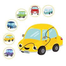Little Story 6-in-1 Matching Puzzle Educational & Fun Game - Car For 2Years+, Unisex (LS_PZ_MTCA)