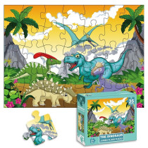 Little Story Jumbo Floor Jigsaw Puzzle Educational & Fun Game (Dinosaurs World)- 35 pcs For 3Years+, Unisex (LS_PZ_ZSDI)