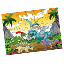 Little Story Jumbo Floor Jigsaw Puzzle Educational & Fun Game (Dinosaurs World)- 35 pcs For 3Years+, Unisex (LS_PZ_ZSDI)