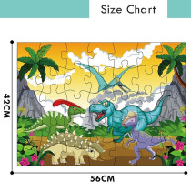Little Story Jumbo Floor Jigsaw Puzzle Educational & Fun Game (Dinosaurs World)- 35 pcs For 3Years+, Unisex (LS_PZ_ZSDI)