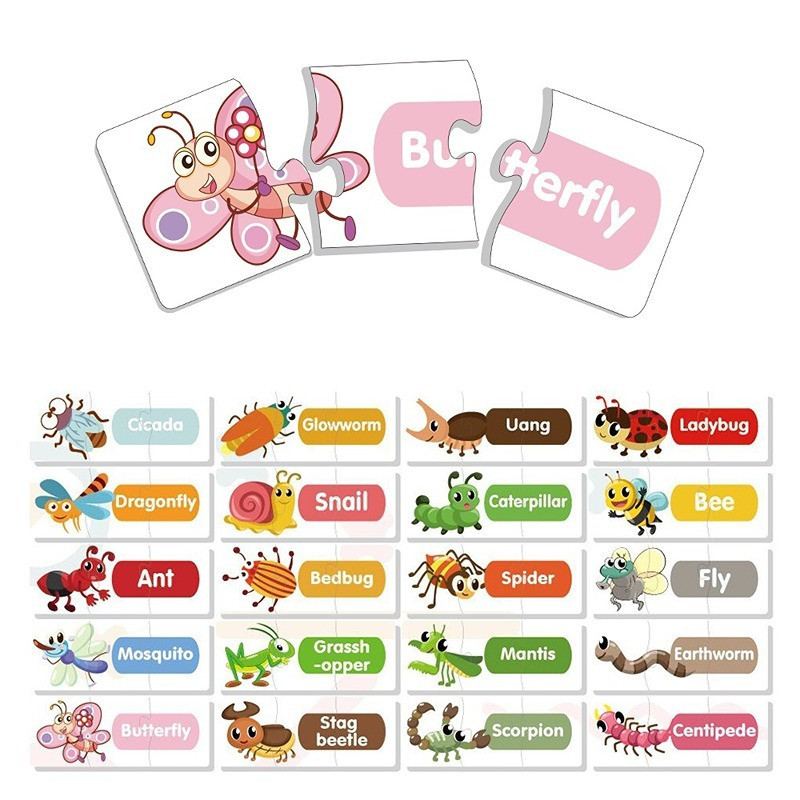 Little Story 20-in-1 Matching Puzzle Educational & Fun Game - Insects For 2Years+, Unisex (LS_PZ_MTAN)