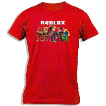 Generic Roblox Cartoon For Kids Printed T-shirt Red