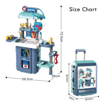 Little Story Role Play Doctor/Hospital Toy Set Luggage Case (38 Pcs) Inbuilt Light & Sound - Blue, 3-In-1 Mode For 3Years+, Unisex (LS_RPLC_HPBU)