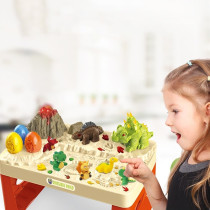 Little Story Role Play Dinosaur World Toy Set (17 Pcs) With Inbuilt Light & Sound Volcano & Dough- White, 2-In-1 Mode For 3Years+, Unisex (LS_RPDT_DIWH)