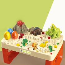 Little Story Role Play Dinosaur World Toy Set (17 Pcs) With Inbuilt Light & Sound Volcano & Dough- White, 2-In-1 Mode For 3Years+, Unisex (LS_RPDT_DIWH)