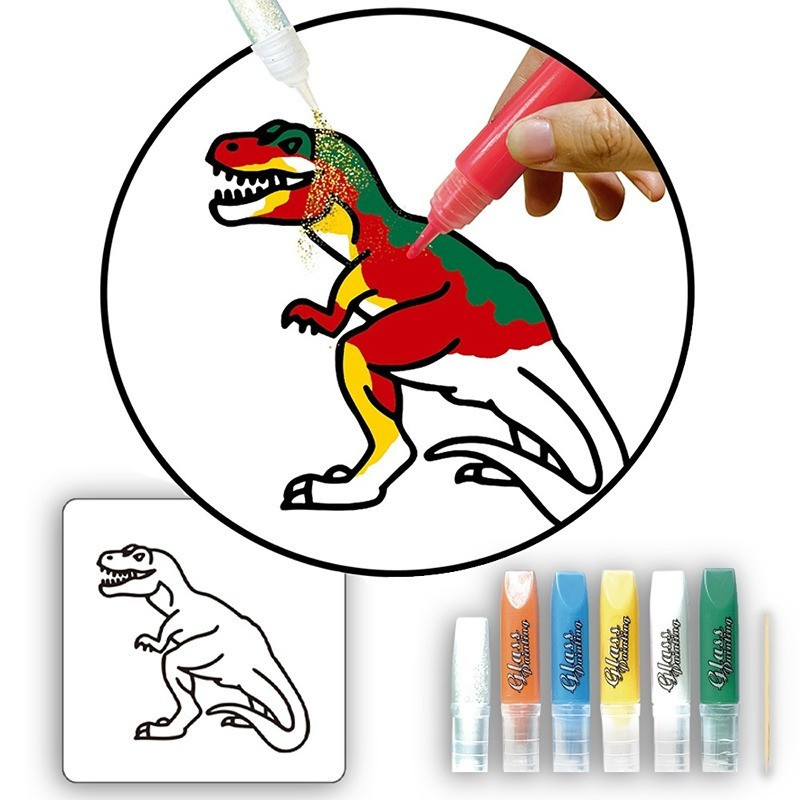 Little Story DIY Kids Art & Craft 3D Painting Set - Dinosaur For 3Years+, Unisex (LS_DIYPP_WP)