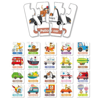 Little Story 20-in-1 Matching Puzzle Educational & Fun Game - Transport For 2Years+, Unisex (LS_PZ_MTTR)