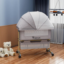 Teknum Sunshine Bedside Crib - Light Grey For 0-2Years, Unisex (TK_BSCG_LGY)