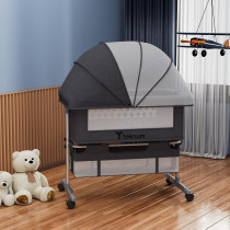 Teknum Moonlight Bedside Crib-Dark Grey For 0-2Years, Unisex (TK_BSC_DGY)