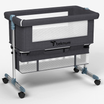 Teknum Moonlight Bedside Crib-Dark Grey For 0-2Years, Unisex (TK_BSC_DGY)