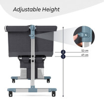 Teknum Moonlight Bedside Crib-Dark Grey For 0-2Years, Unisex (TK_BSC_DGY)