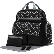 Little Story convertible Diaper Bag w/ Zipper Pouch, Stroller Hooks & Changing mat -Black For All Ages, Unisex (LS_DPCV_BK)