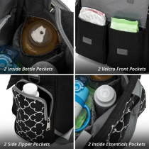 Little Story convertible Diaper Bag w/ Zipper Pouch, Stroller Hooks & Changing mat -Black For All Ages, Unisex (LS_DPCV_BK)