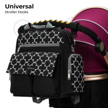 Little Story convertible Diaper Bag w/ Zipper Pouch, Stroller Hooks & Changing mat -Black For All Ages, Unisex (LS_DPCV_BK)