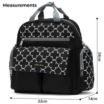 Little Story convertible Diaper Bag w/ Zipper Pouch, Stroller Hooks & Changing mat -Black For All Ages, Unisex (LS_DPCV_BK)